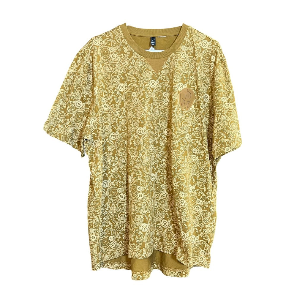 Adidas Mustard Yellow MAHOMES Gear Print Short Sleeve Shirt Mens XL